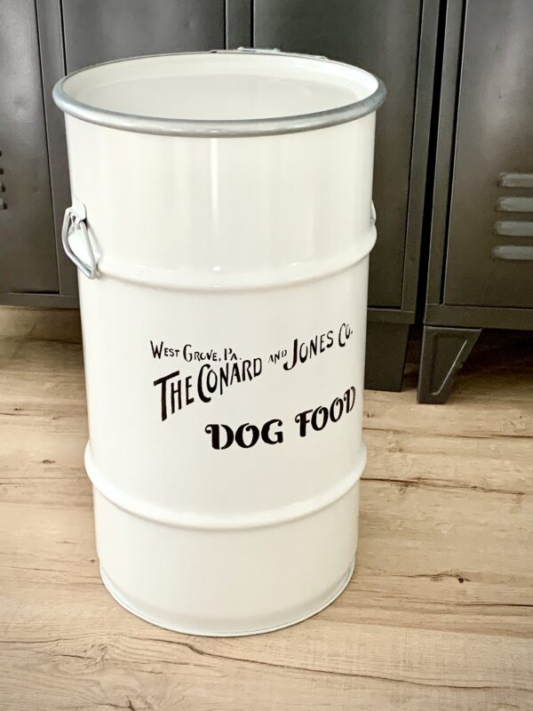 Tonne "Dog Food" weiß